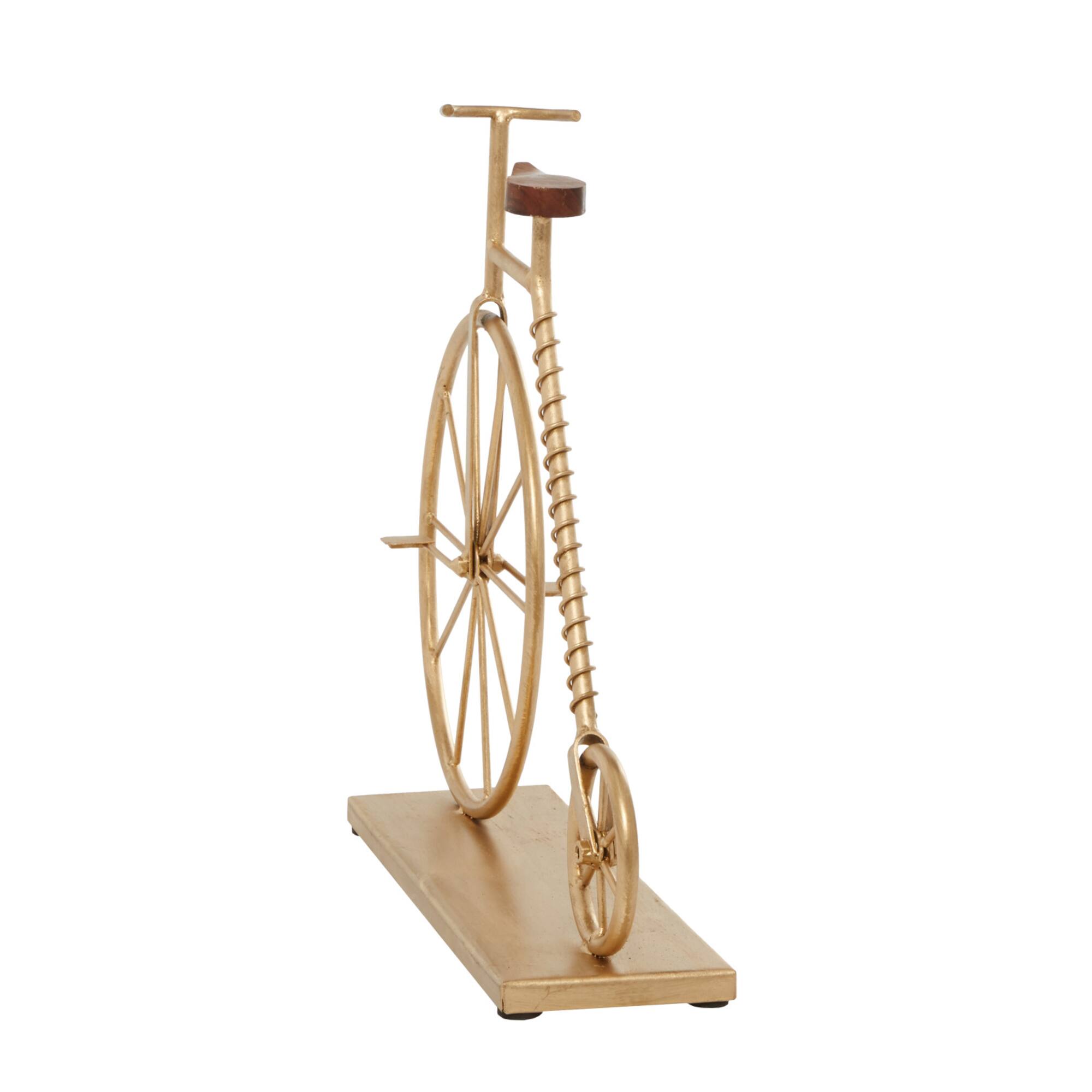 17" Gold Metal Traditional Bicycle Sculpture